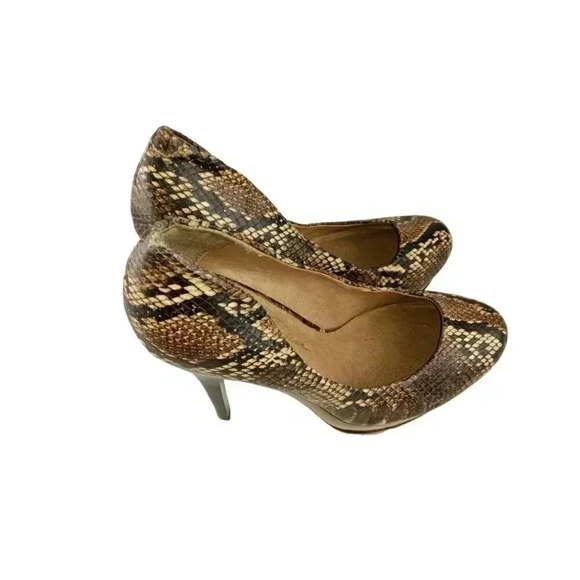 Jessica Simpson Colie Womens Pump Heels Brown Snake Print Close Toe Stilleto 7B - Picture 1 of 12